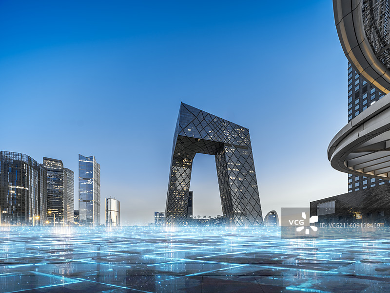 北京国贸地标建筑，城市夜景，城市天际线，中信大厦，国贸CBD，智慧城市，科技城市图片素材