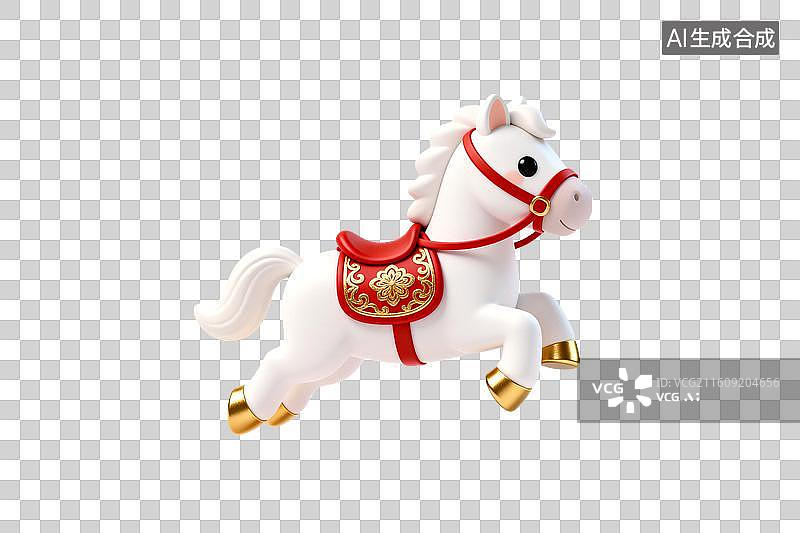 【AI数字艺术】白色骏马装饰摆件动态造型图片素材