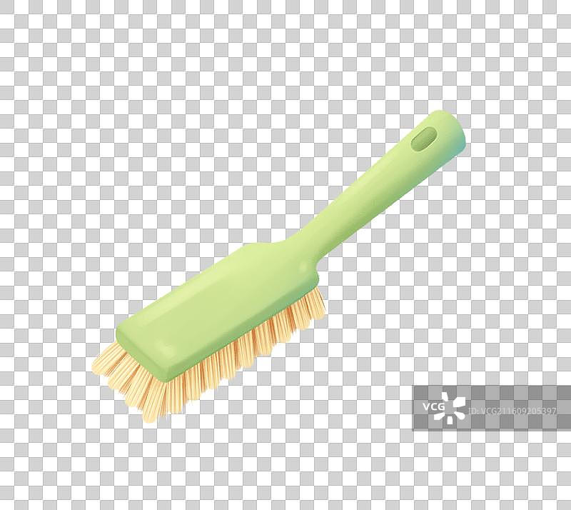 浅绿色长柄清洁刷子图片素材
