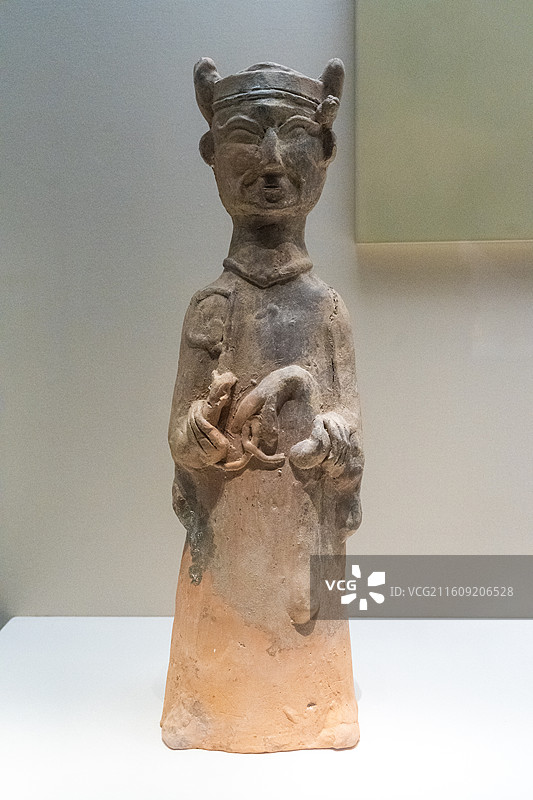 北京国家博物馆基本陈列陶男俑 三国·蜀(公元221年-263年)1981年四川忠县涂井出土图片素材