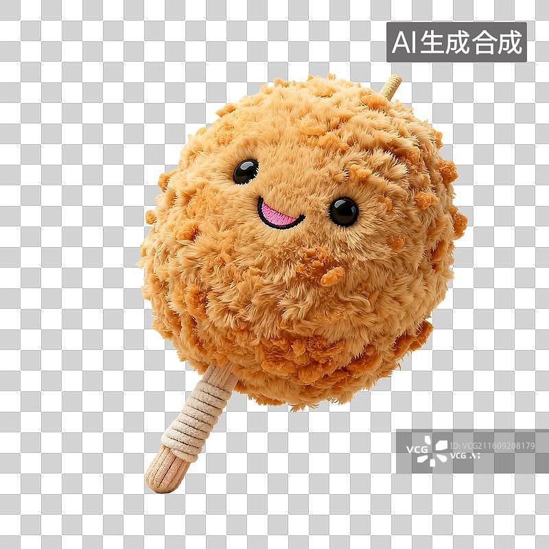 【AI数字艺术】可爱毛绒玩偶风格美食元素建模图片素材