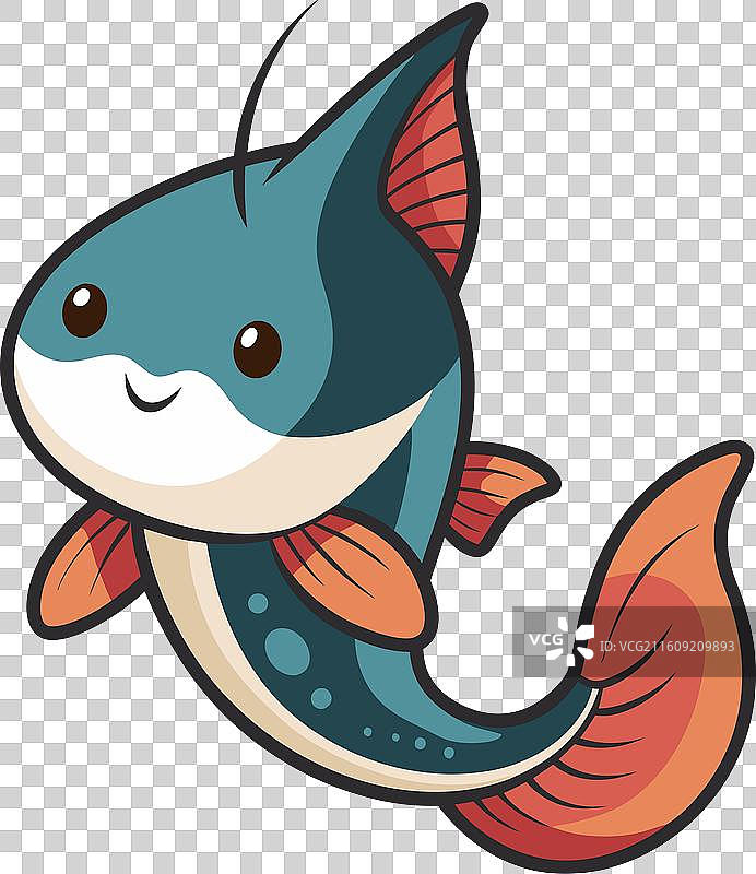 扁头鲶鱼，可爱地尖叫图片素材