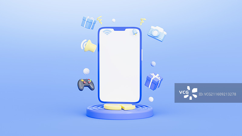 创意电商手机数码折扣购物元素3D场景图片素材