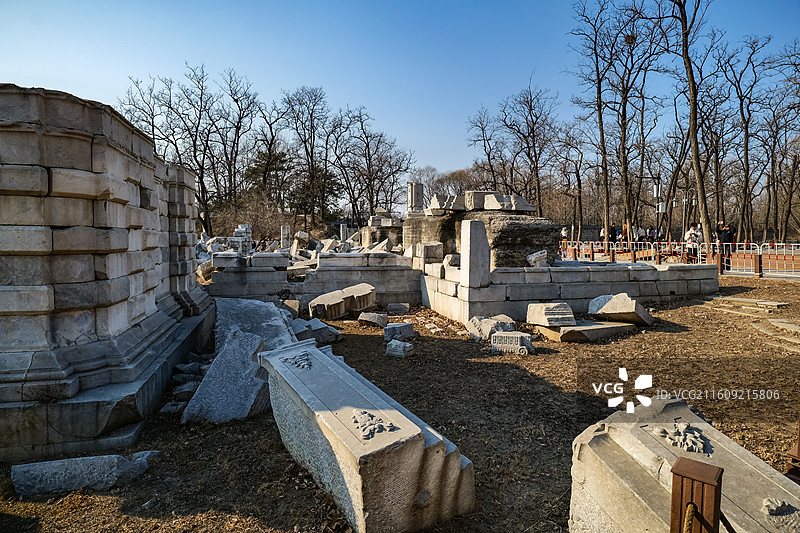 北京圆明园遗址公园-长春园-西洋楼景区-谐奇趣图片素材