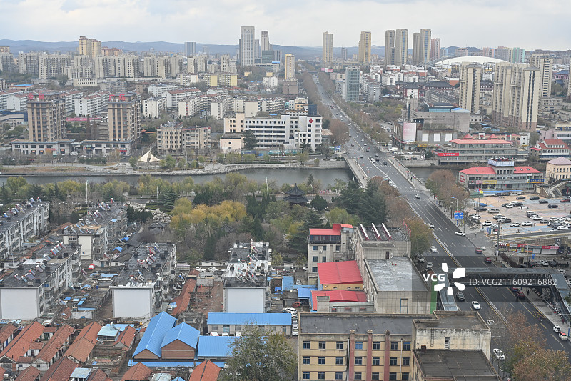 山东烟台招远市城市风光图片素材