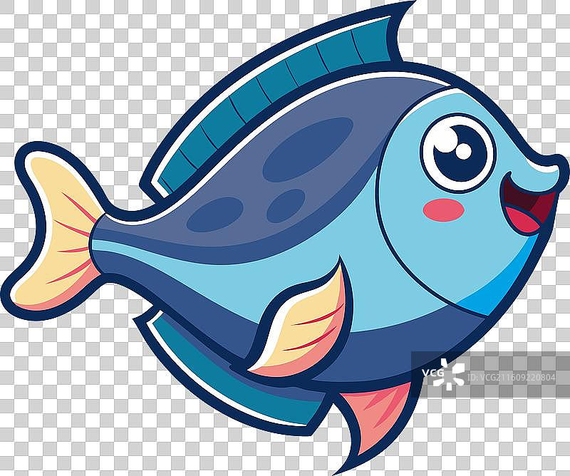 比目鱼跃起，可爱风格图片素材