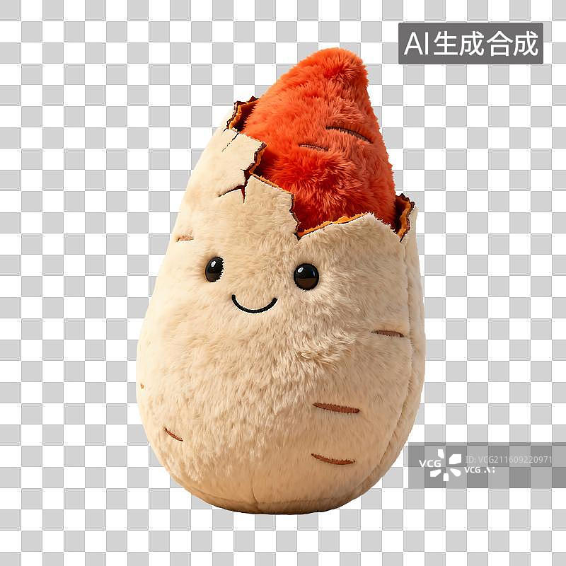【AI数字艺术】可爱毛绒玩偶风格美食元素建模图片素材