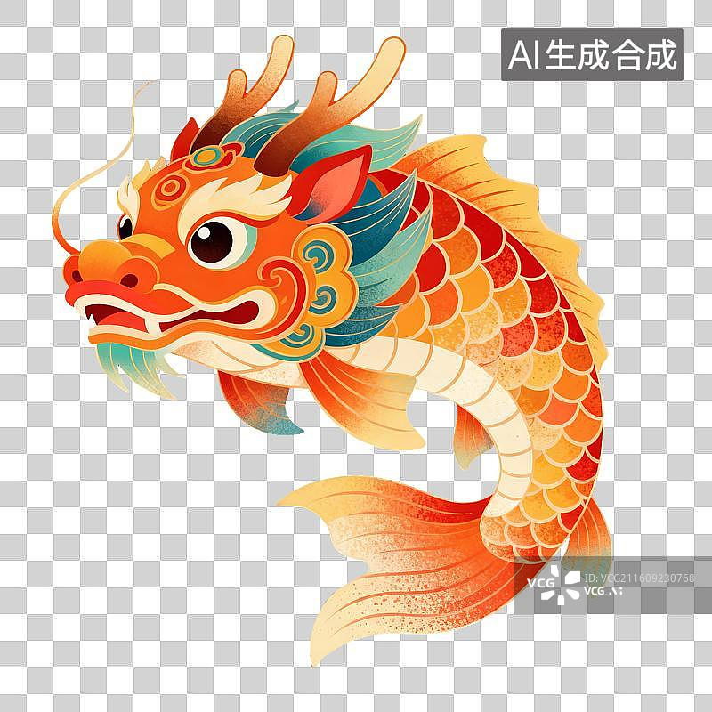 【AI数字艺术】螭吻神兽节日插画图片素材