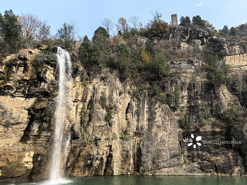 环翠峪风景名胜区梅山瀑布飞流叠翠图片素材