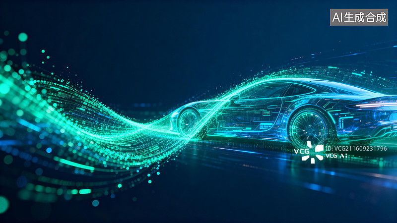 【AI数字艺术】未来感十足的电动跑车图片素材
