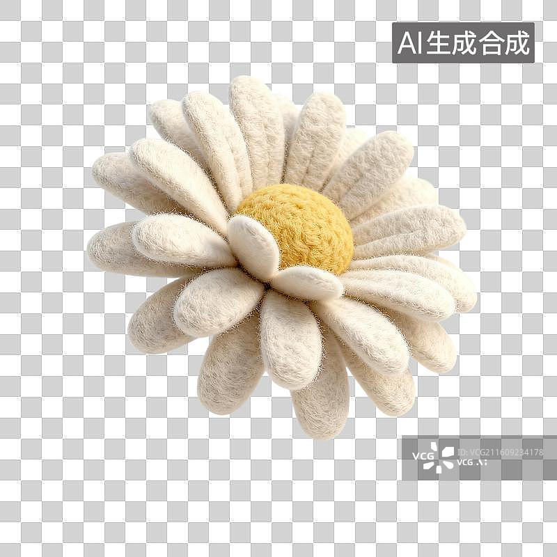 【AI数字艺术】手工毛毡雏菊花图片素材