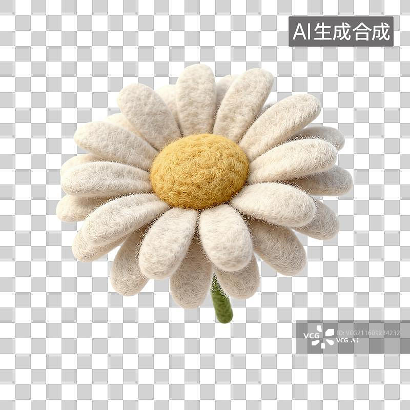【AI数字艺术】手工毛毡雏菊花图片素材