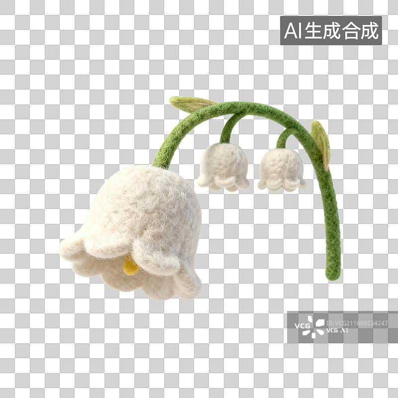【AI数字艺术】手工毛毡铃兰花图片素材