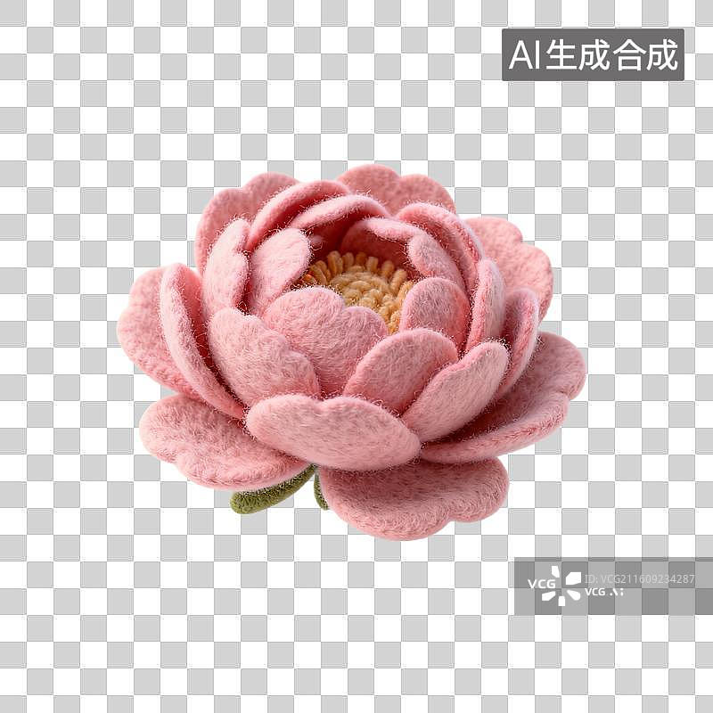 【AI数字艺术】精致毛毡牡丹花图片素材