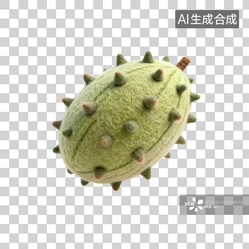 【AI数字艺术】带刺的绿色刺角瓜图片素材