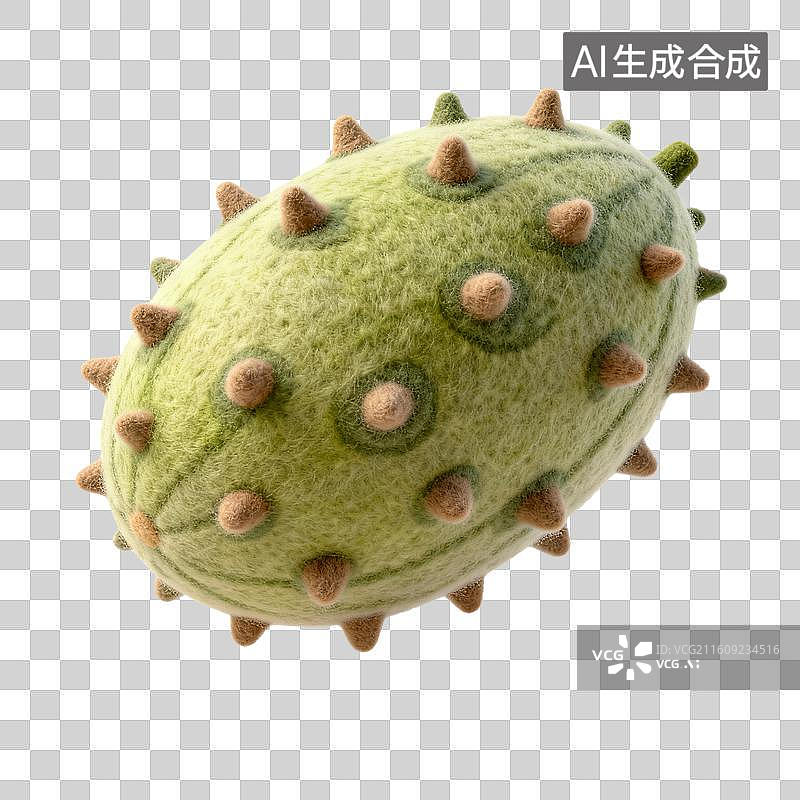 【AI数字艺术】带刺的绿色刺角瓜图片素材