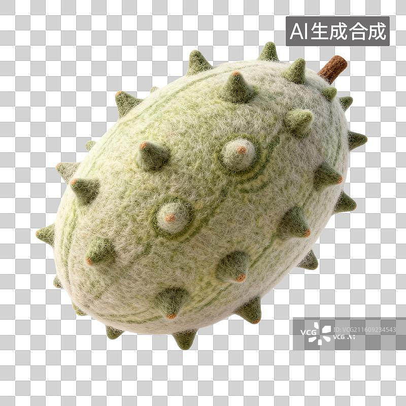 【AI数字艺术】带刺的绿色刺角瓜图片素材