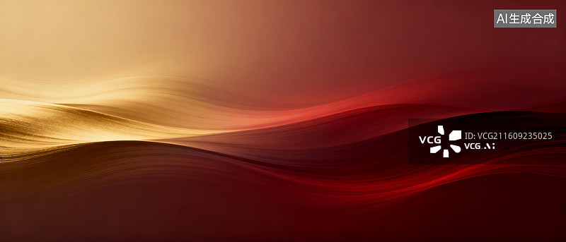 【AI数字艺术】金色红色抽象波浪背景图片素材