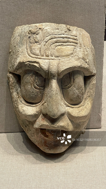 人头像 古典时期 灰泥 尤卡坦地区人类学博物馆（坎顿宫）藏图片素材