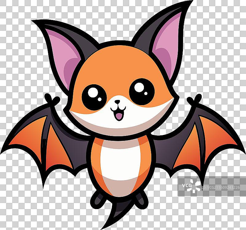 粉红色的蝙蝠正在飞，它看起来很可爱图片素材