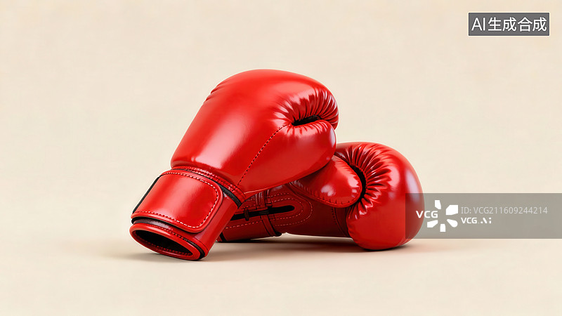 【AI数字艺术】红色拳击手套静置展示图片素材
