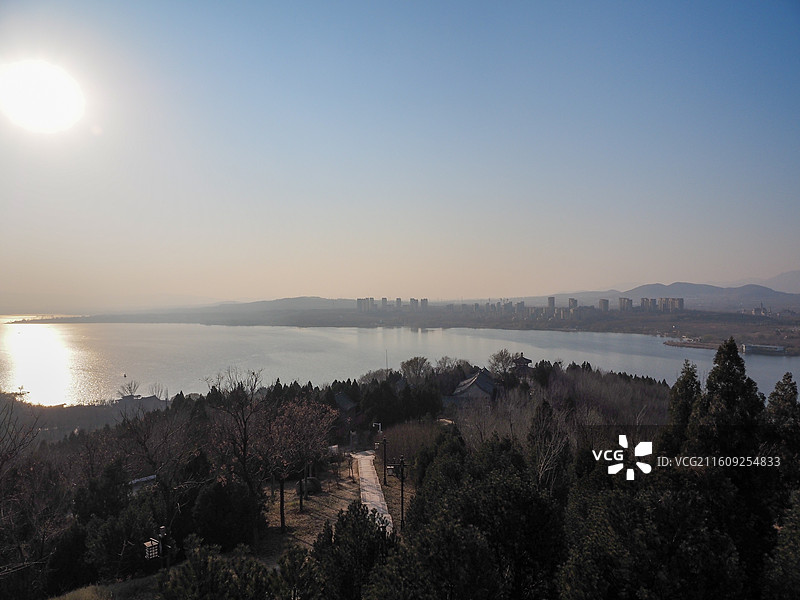 淄博萌山景区文昌湖图片素材