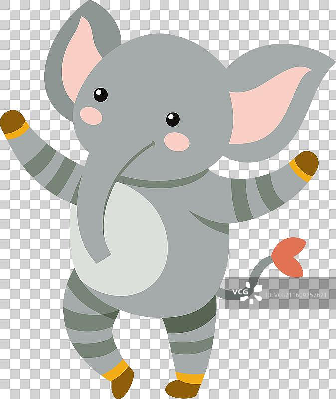 森林大象可爱地跳舞图片素材