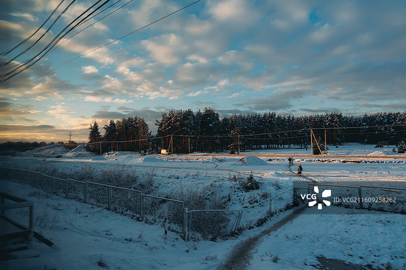 冬天的俄罗斯铁路图片素材