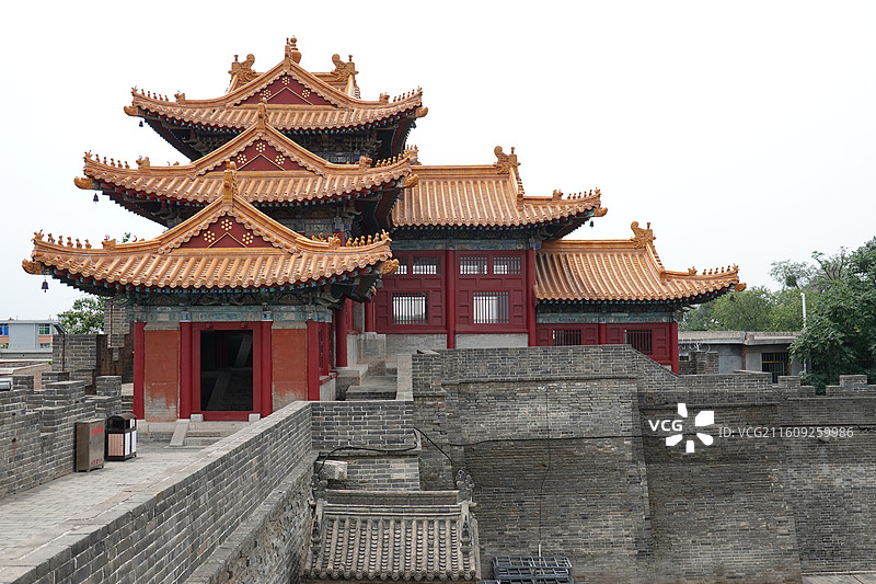 陕西省渭南市华阴市西岳华山西岳庙：西南角楼图片素材