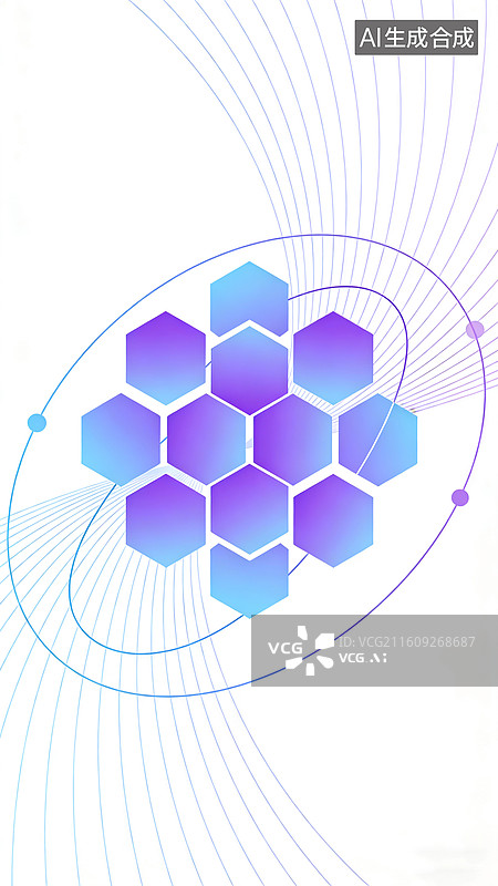 【AI数字艺术】科技蜂巢结构图片素材