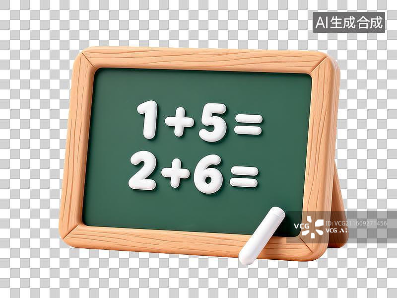 【AI数字艺术】黑板上的数学加法算式图片素材
