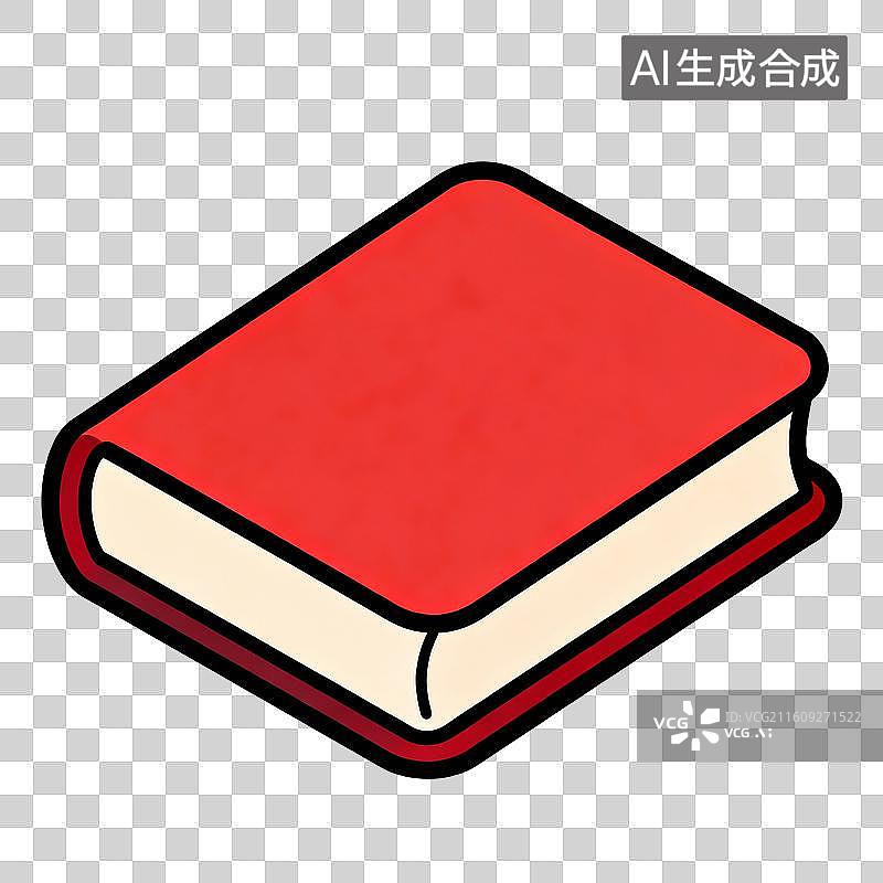 【AI数字艺术】红色封面的书本图片素材
