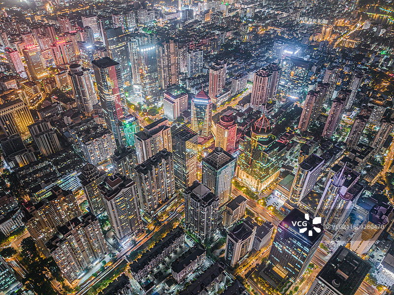 福州五四路CBD商圈夜景图片素材