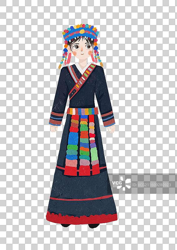 穿着传统服装哈尼族女图片素材