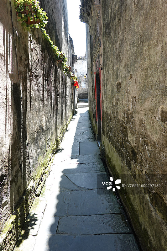 安徽省黄山市黟县西递村徽州民居：青云巷履福堂图片素材