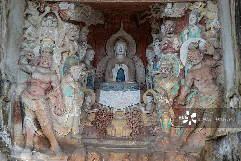 巴中包宝藏-南龛石窟图片素材