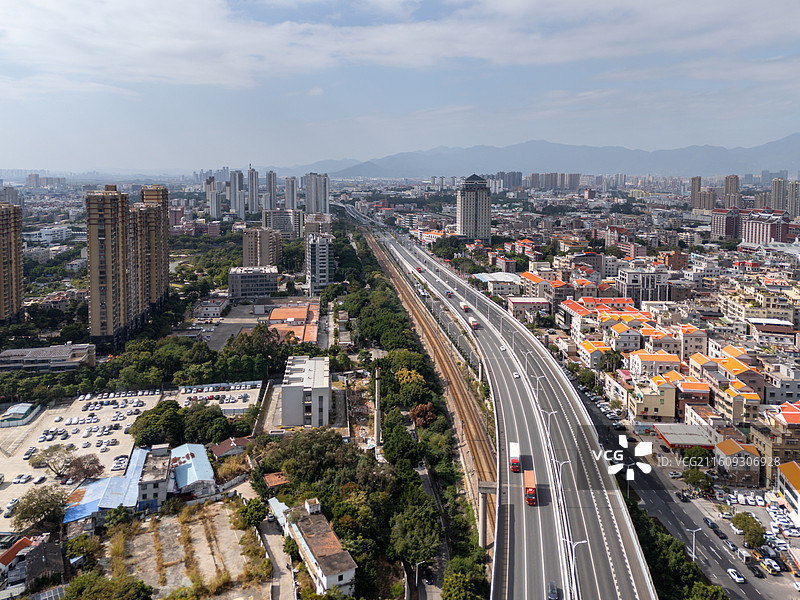 福建厦门集美区杏林街道航拍图片素材