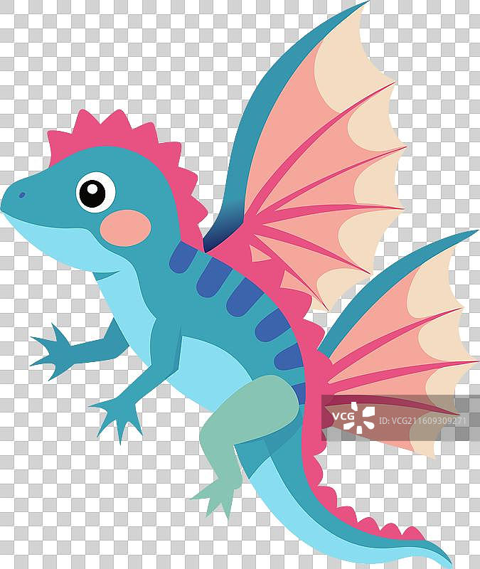 卡通风格的褶边蜥蜴图片素材