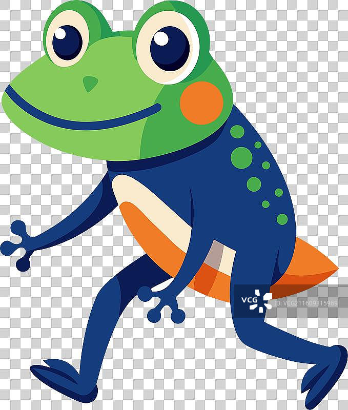 可爱的青蛙走路图片素材