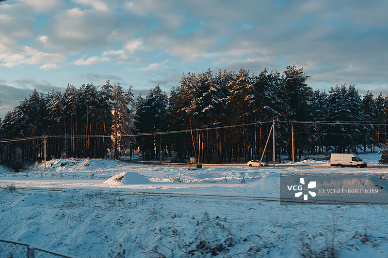 冬天的俄罗斯铁路图片素材