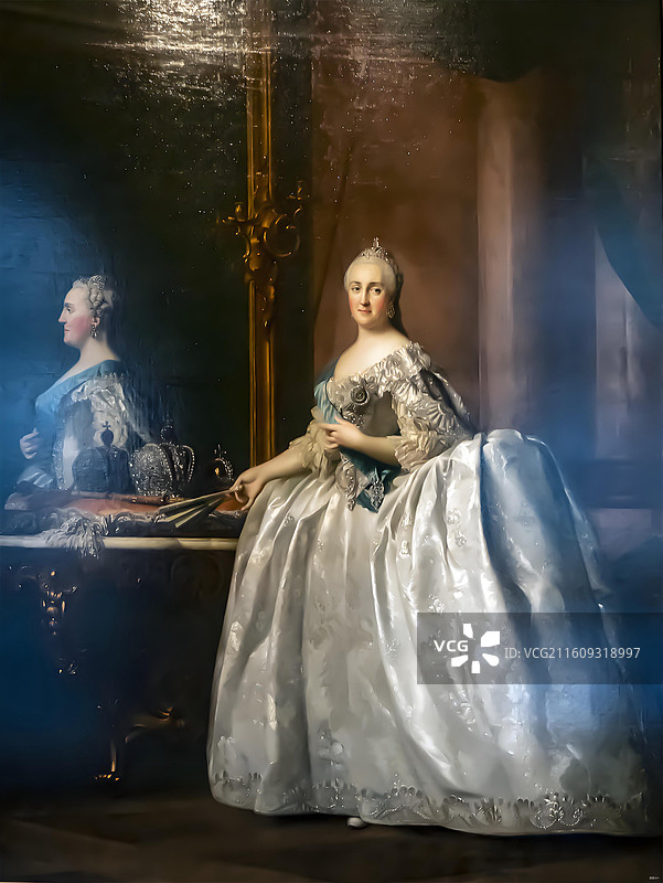 冬宫藏品：埃里克森《叶卡捷琳娜大帝肖像》，布面油画，1764年图片素材
