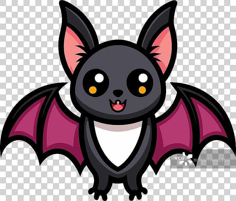 水果蝙蝠以卡哇伊的风格行走图片素材