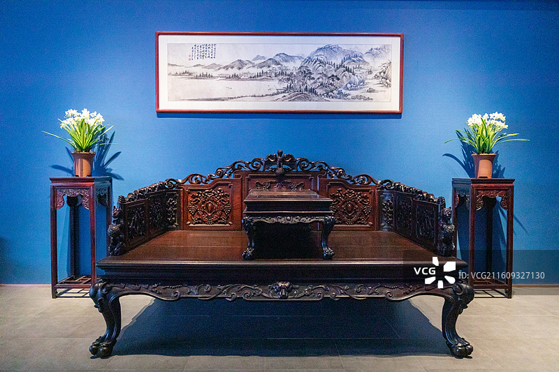 常州博物馆刘国钧捐献红木家具陈列图片素材