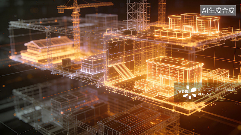 【AI数字艺术】建筑模型的数字化呈现图片素材