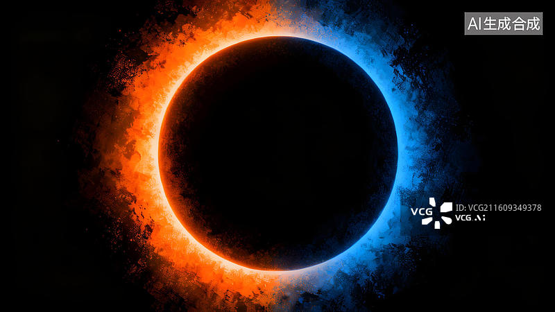 【AI数字艺术】日环食现象的视觉呈现图片素材