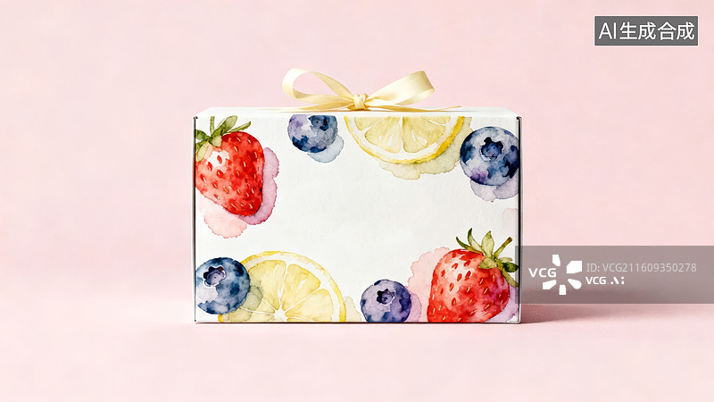 【AI数字艺术】水果图案礼盒静物图图片素材