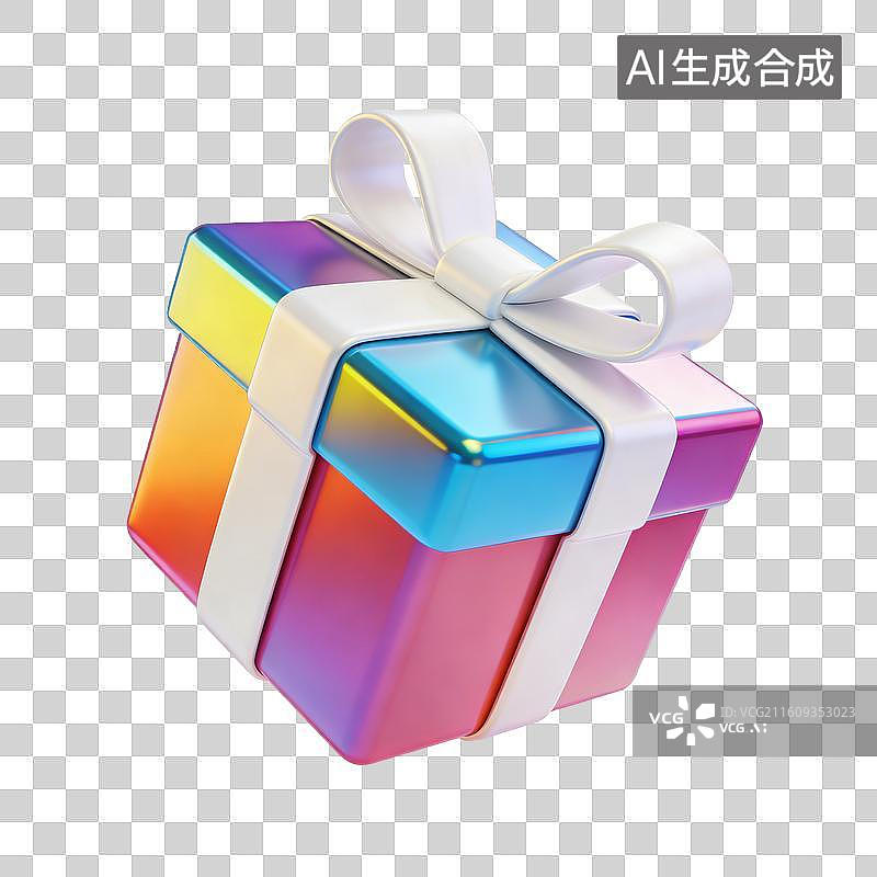 【AI数字艺术】漂浮在空中的礼物盒免抠图形图片素材