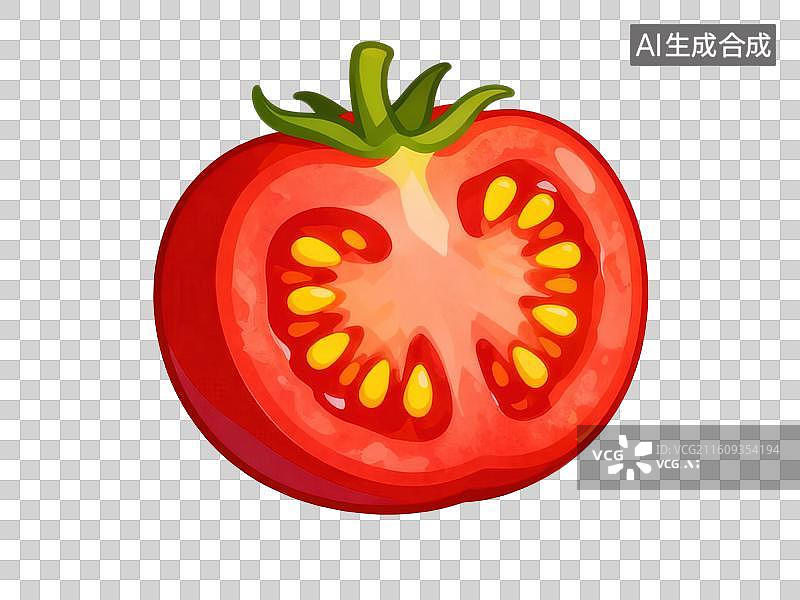 【AI数字艺术】切开的红色番茄图片素材