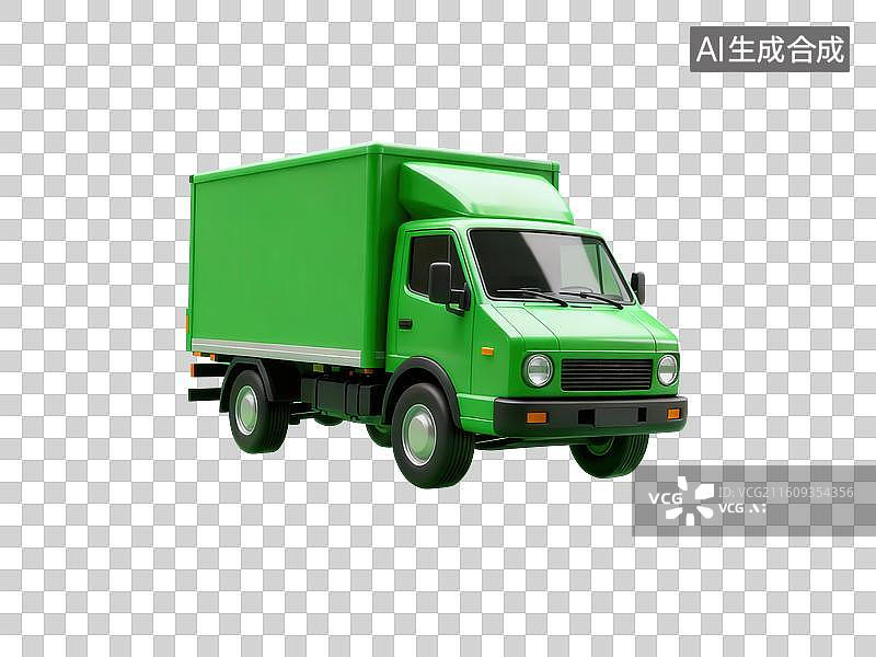 【AI数字艺术】绿色厢式货车图片素材