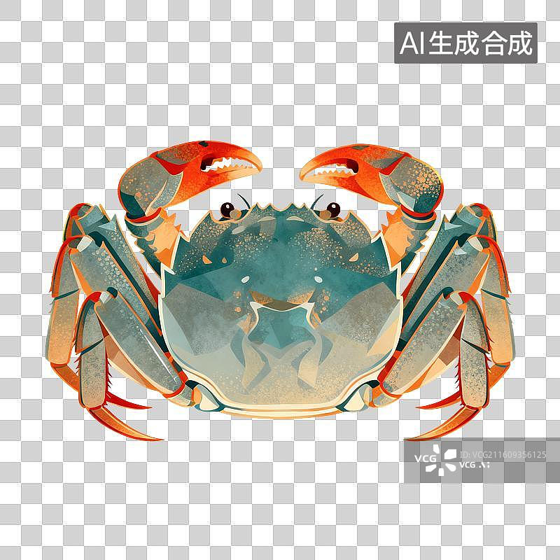 【AI数字艺术】青蟹插画图片素材